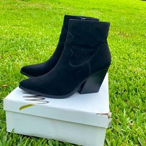Saloon Faux Suede Heeled Bootie